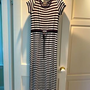 Michael Kors maxi dress.  Jersey stripe.    Self-belted